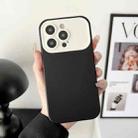 For iPhone 11 Pro Max Liquid Silicone Phone Case(Black + Beige) - 1