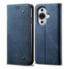 For Huawei Nova 11 Pro Denim Texture Casual Style Horizontal Flip Leather Case(Blue) - 1