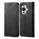 For Huawei Nova 11 Denim Texture Casual Style Horizontal Flip Leather Case(Black) - 1