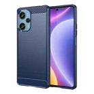 For Xiaomi Redmi Note 12 Turbo 5G Brushed Texture Carbon Fiber TPU Phone Case(Blue) - 1