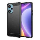 For Xiaomi Redmi Note 12 Turbo 5G Brushed Texture Carbon Fiber TPU Phone Case(Black) - 1