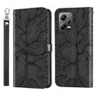 For Xiaomi Redmi Note 12 4G Global Life of Tree Embossing Pattern Horizontal Flip Leather Phone Case(Black) - 1