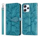 For Xiaomi Redmi 12 4G Life of Tree Embossing Pattern Horizontal Flip Leather Phone Case(Blue) - 1