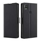 For Kyocera Digno SX3-KYG02 Ultra-thin Voltage Side Buckle Horizontal Flip Leather Phone Case(Black) - 1