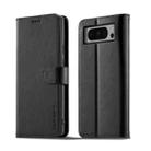 For Google Pixel 8 Pro LC.IMEEKE Calf Texture Horizontal Flip Leather Case(Black) - 1