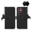 For Samsung Galaxy S24 Ultra 5G Genuine Leather Magnetic RFID Leather Phone Case(Black) - 1