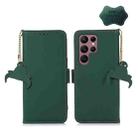 For Samsung Galaxy S24 Ultra 5G Genuine Leather Magnetic RFID Leather Phone Case(Green) - 1