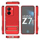 For vivo iQOO Z7 5G Global Wavy Textured Phone Case with Lens Film(Red) - 1