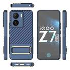 For vivo iQOO Z7 5G Global Wavy Textured Phone Case with Lens Film(Blue) - 1