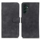 For Samsung Galaxy A55 5G KHAZNEH Retro Texture Horizontal Flip Leather Phone Case(Black) - 1