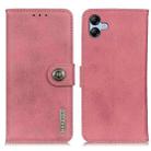 For Samsung Galaxy A05 4G KHAZNEH Cowhide Texture Horizontal Flip Leather Phone Case(Pink) - 1