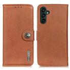 For Samsung Galaxy A55 5G KHAZNEH Cowhide Texture Horizontal Flip Leather Phone Case(Brown) - 1
