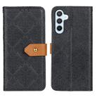 For Samsung Galaxy S24 European Floral Embossed Leather Phone Case(Black) - 1