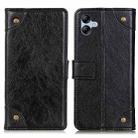 For Samsung Galaxy A05 4G Copper Buckle Nappa Texture Leather Phone Case(Black) - 1