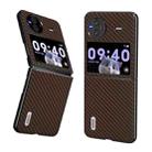 For vivo X Flip Carbon Fiber Texture Protective Phone Case(Dark Brown) - 1