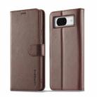 For Google Pixel 8 LC.IMEEKE Calf Texture Flip Leather Phone Case(Brown) - 1