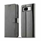 For Google Pixel 7a LC.IMEEKE Calf Texture Flip Leather Phone Case(Grey) - 1