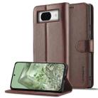 For Google Pixel 8a LC.IMEEKE Calf Texture Flip Leather Phone Case(Brown) - 1