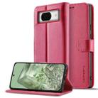 For Google Pixel 8a LC.IMEEKE Calf Texture Flip Leather Phone Case(Red) - 1