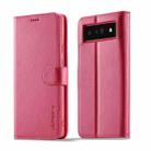 For Google Pixel 6a LC.IMEEKE Calf Texture Flip Leather Phone Case(Red) - 1