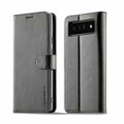 For Google Pixel 6a LC.IMEEKE Calf Texture Flip Leather Phone Case(Grey) - 1