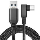 2m USB to USB-C / Type-C Elbow 5Gbps USB3.1 Gen2 Fast Charging Data-sync Cable(Black) - 1