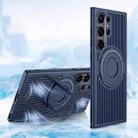 For Samsung Galaxy S23 Ultra 5G Cooling MagSafe Magnetic Ring Holder Phone Case(Blue) - 1