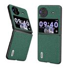 For vivo X Flip ABEEL Genuine Leather Litchi Texture Phone Case(Green) - 1