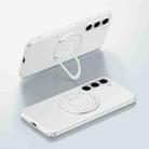 For Samsung Galaxy S23 5G Matte Magsafe Magnetic Phone Case with Trolley Holder(White) - 1