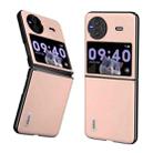 For vivo X Flip ABEEL Genuine Leather + PC Litchi Texture Phone Case(Pink Gold) - 1