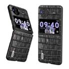 For vivo X Flip ABEEL Crocodile Texture Genuine Leather Phone Case(Black) - 1