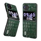 For vivo X Flip ABEEL Crocodile Texture Genuine Leather Phone Case(Green) - 1