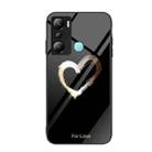 For Infinix Hot 20i Colorful Painted Glass Phone Case(Black Love) - 1