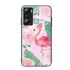 For Infinix Hot 20i Colorful Painted Glass Phone Case(Flamingo) - 1