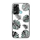 For Infinix Hot 20i Colorful Painted Glass Phone Case(Banana Leaf) - 1