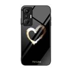 For Infinix Hot 20S Colorful Painted Glass Phone Case(Black Love) - 1