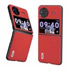 For vivo X Flip ABEEL Cross Texture Genuine Leather Phone Case(Red) - 1