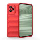 For Realme GT2 Pro Magic Shield TPU + Flannel Phone Case(Red) - 1