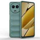 For Realme 11 5G Global Magic Shield TPU + Flannel Phone Case(Dark Green) - 1