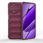For Realme 11 4G Global Magic Shield TPU + Flannel Phone Case(Wine Red) - 1