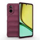 For Realme C67 4G Global Magic Shield TPU + Flannel Phone Case(Wine Red) - 1