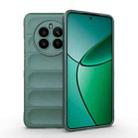 For Realme 12+ 5G Global Magic Shield TPU + Flannel Phone Case(Dark Green) - 1