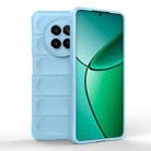 For Realme 12 5G Global Magic Shield TPU + Flannel Phone Case(Light Blue) - 1