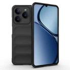 For Realme C61 4G Global Magic Shield TPU + Flannel Phone Case(Black) - 1