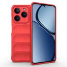 For Realme C61 4G Global Magic Shield TPU + Flannel Phone Case(Red) - 1