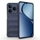 For Realme C61 4G Global Magic Shield TPU + Flannel Phone Case(Dark Blue) - 1