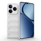 For Realme C61 4G Global Magic Shield TPU + Flannel Phone Case(White) - 1