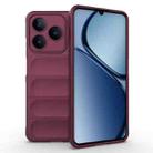 For Realme Narzo N63  4G Global Magic Shield TPU + Flannel Phone Case(Wine Red) - 1