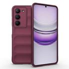 For Realme V60 Pro / 14x 5G Global Magic Shield TPU + Flannel Phone Case(Wine Red) - 1
