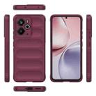 For Realme 14 5G Global Magic Shield TPU + Flannel Phone Case(Wine Red) - 3